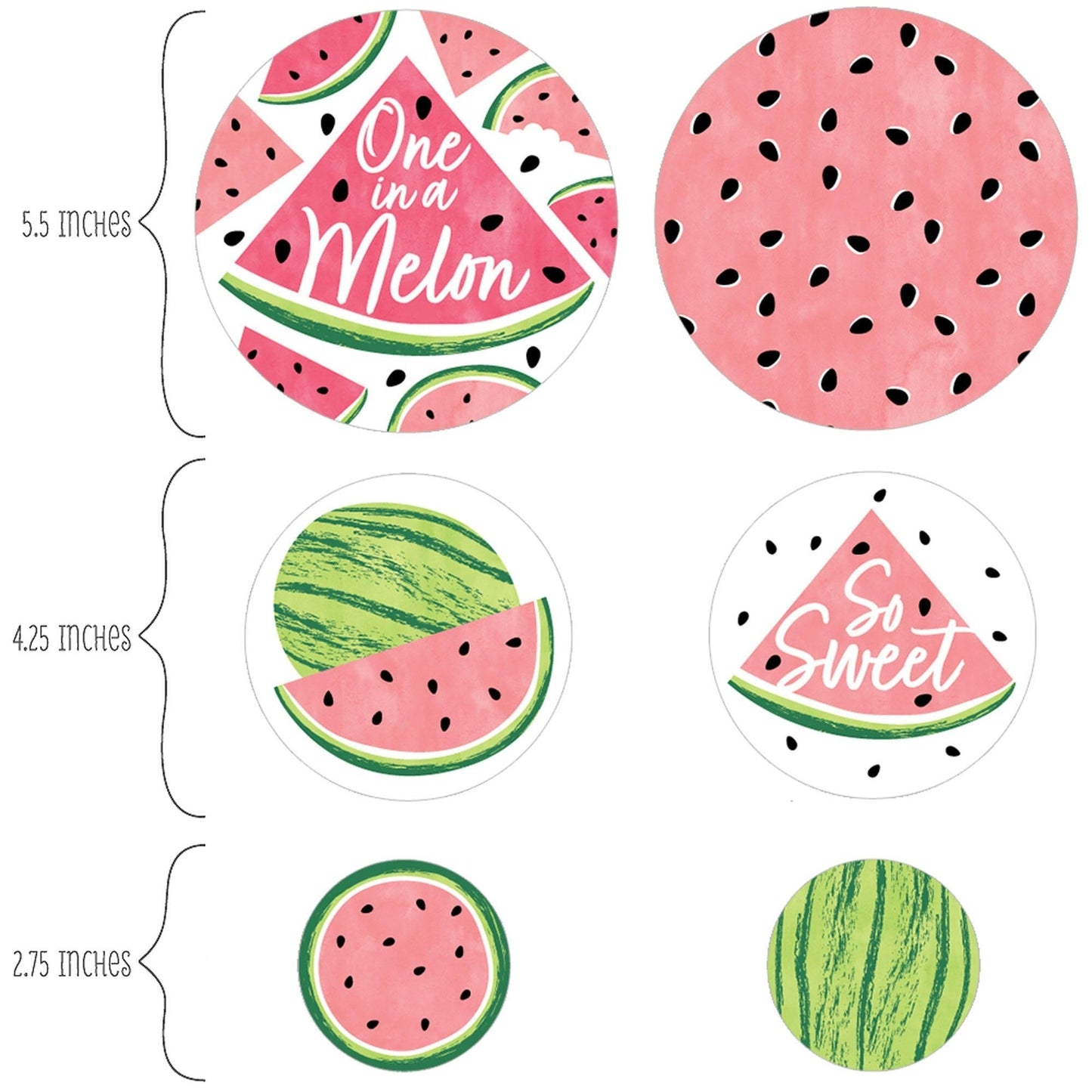 Sweet Watermelon - Fruit Party Giant Circle Confetti - Party Decorations - Large Confetti 27 Count