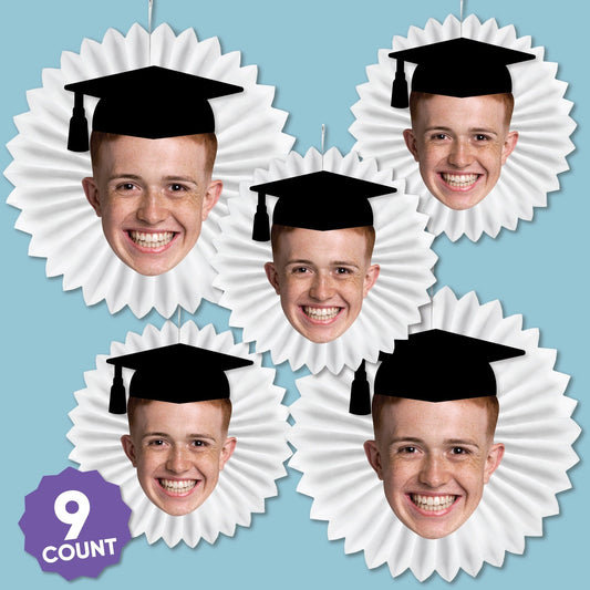 Custom Face Graduation Paper Fans