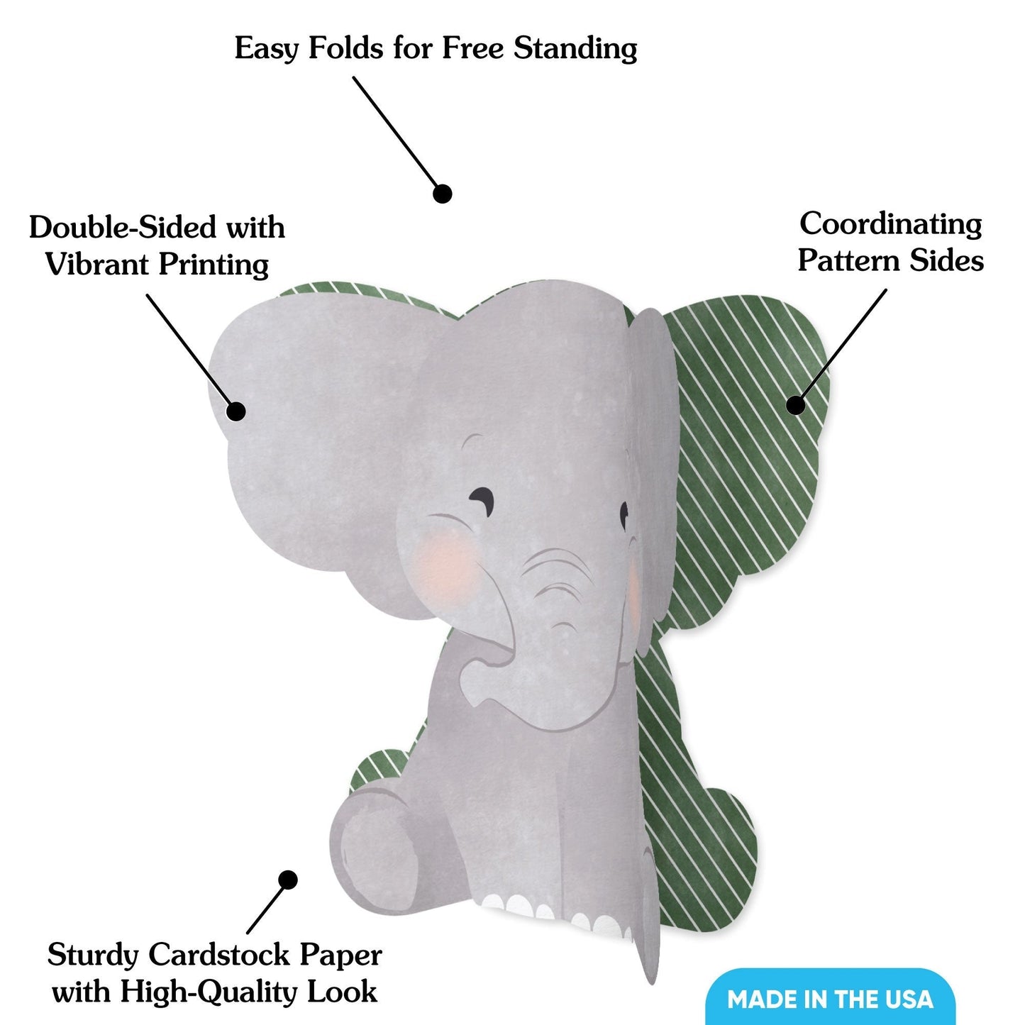 Elephant 3D Centerpieces - 8 Ct