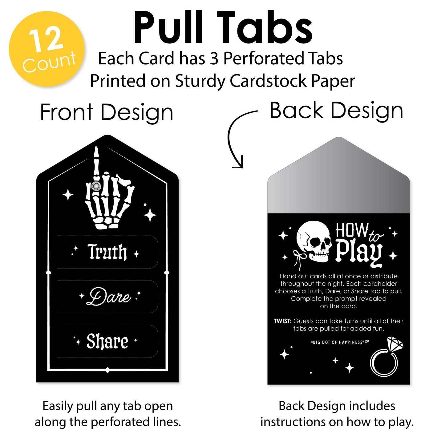 Til Death Do Us Party Truth, Dare, Share Pull Tabs - 12 Ct