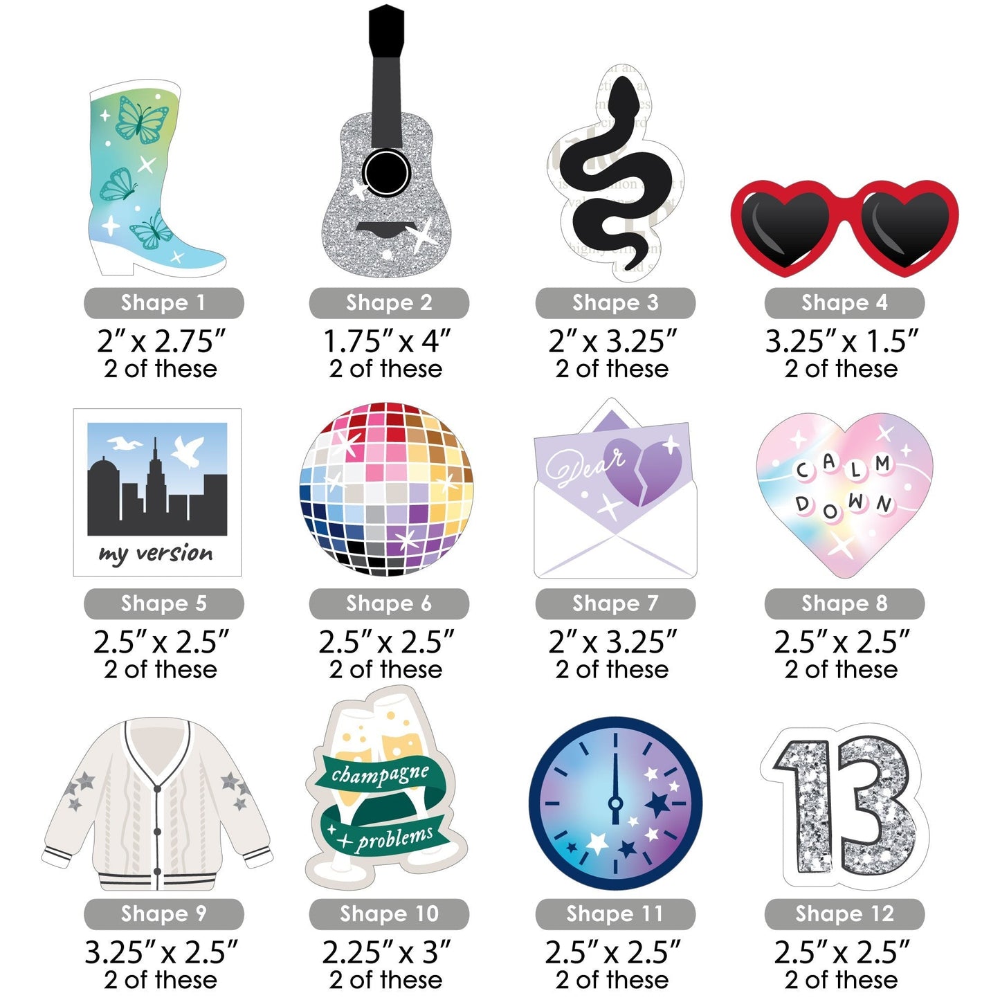 In My Party Era - Dessert Cupcake Toppers - Celebrity Concert Party Clear Treat Picks - Set of 24