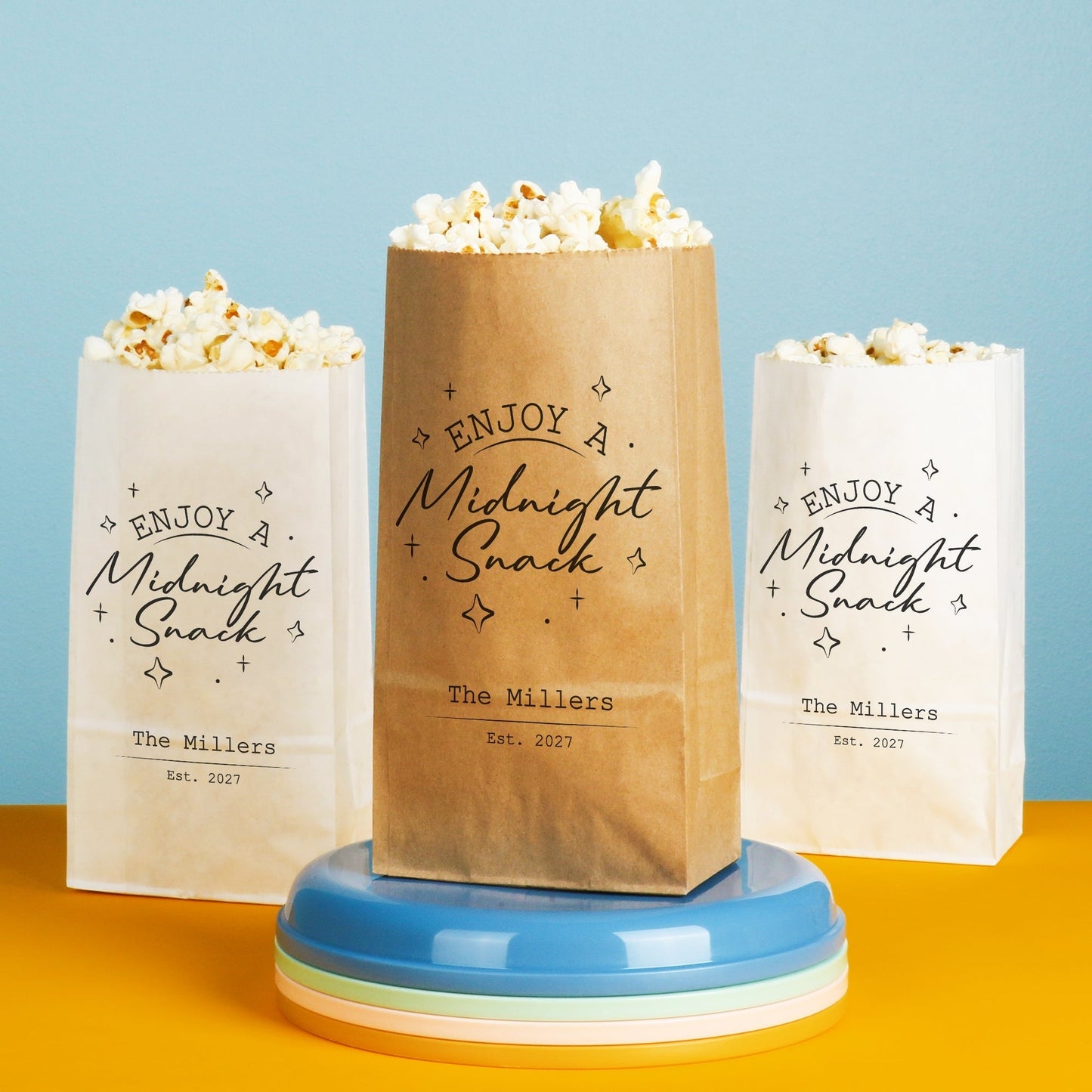 Custom Text Popcorn Bags - Midnight Snack