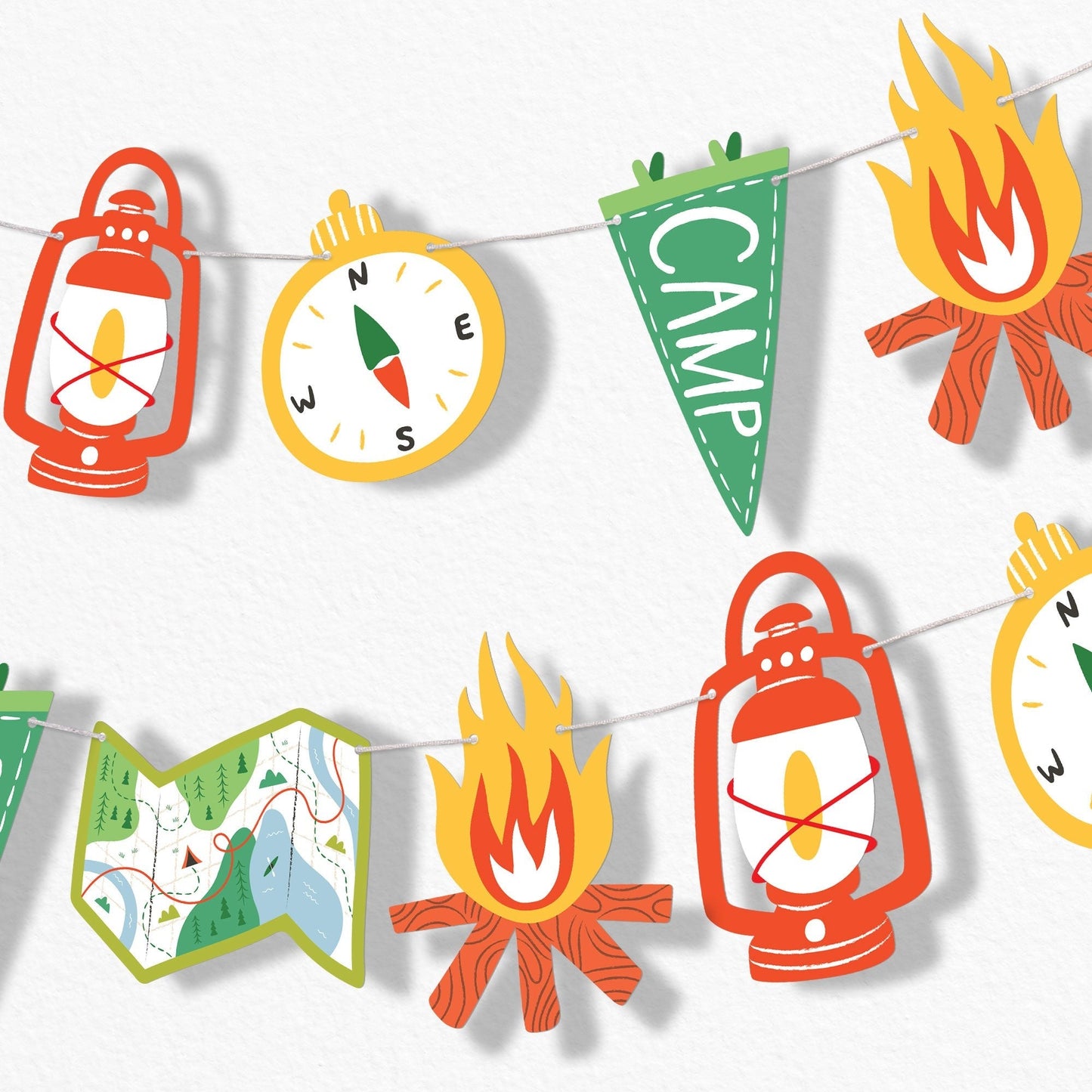 Camping Garland Banner - 15 Pc