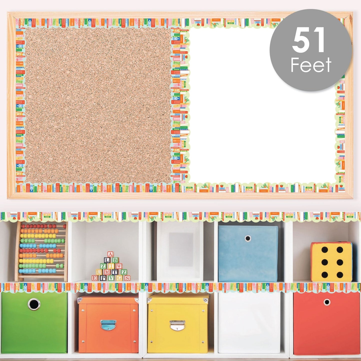 School Books Bulletin Board Borders - 51 Feet