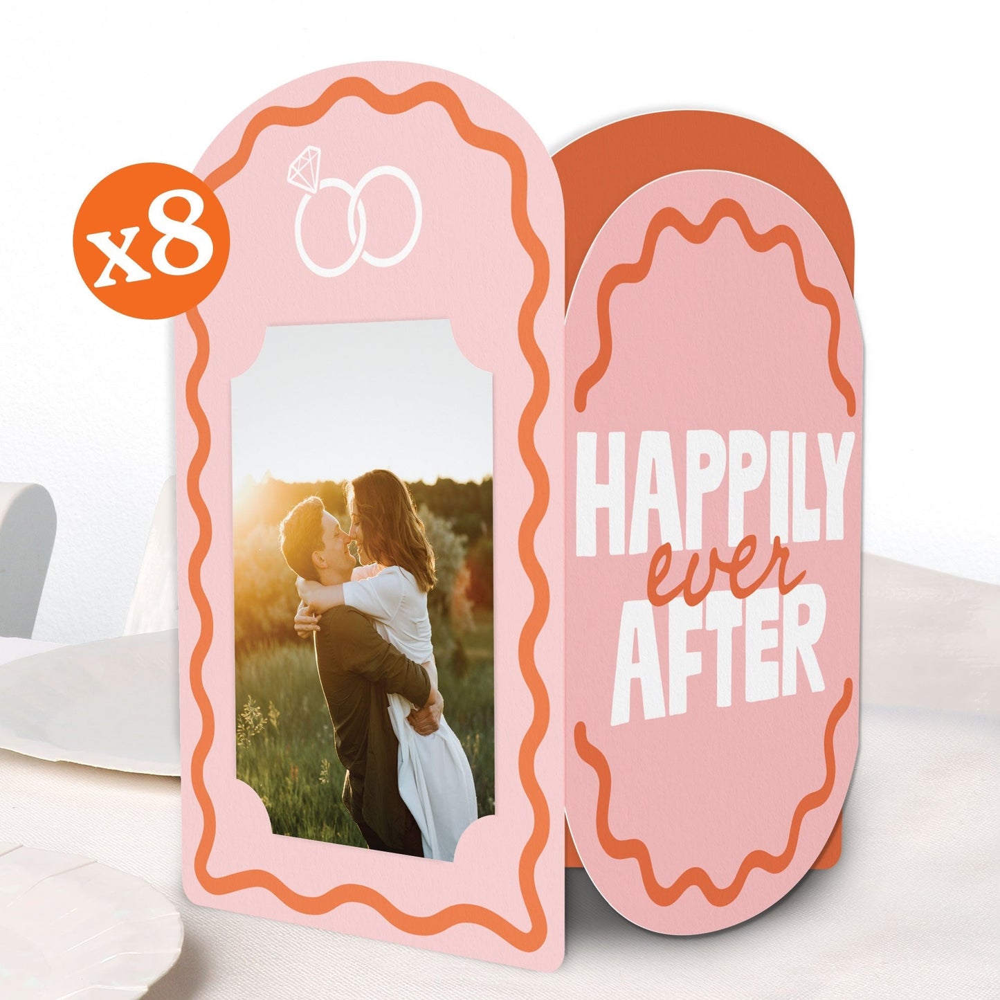 Wavy Bridal Photo Centerpieces - 8 Ct