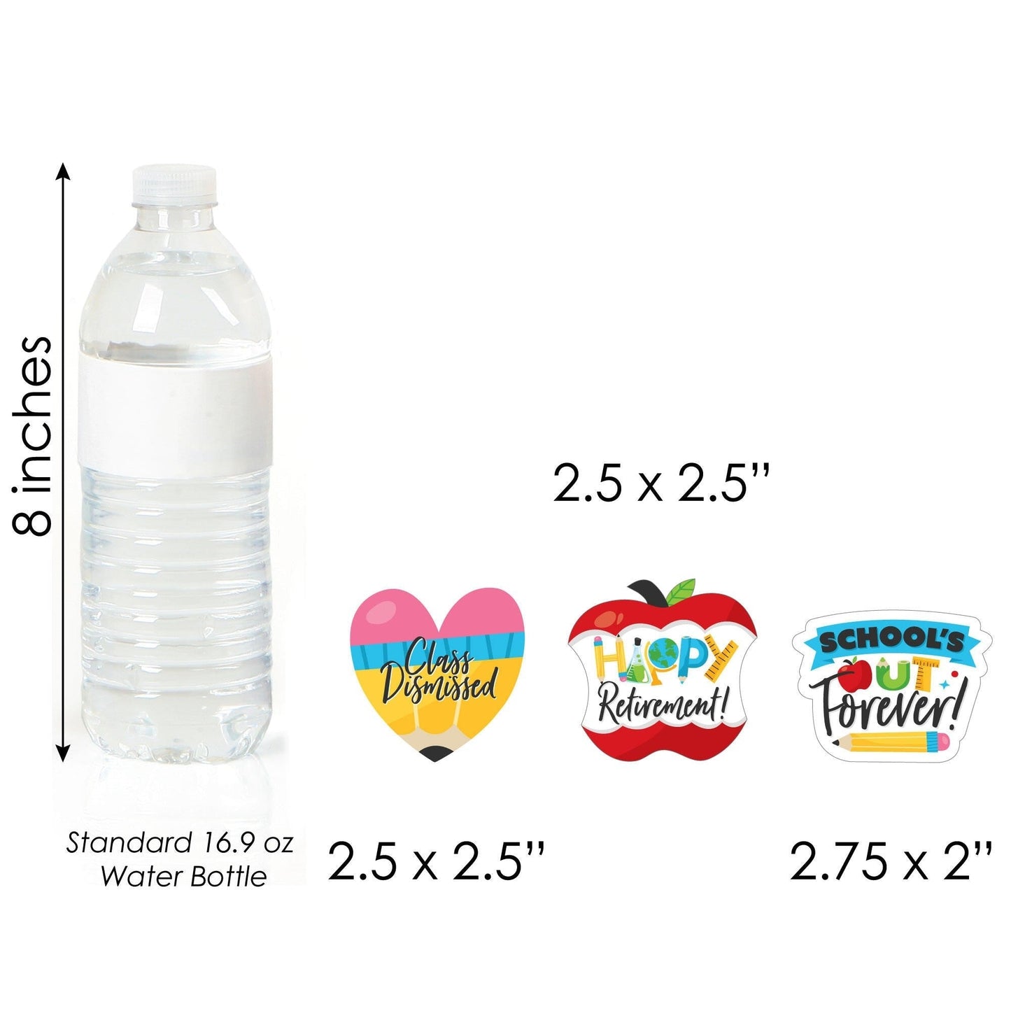 Teacher Retirement - DIY Shaped Happy Retirement Party Cut-Outs - 24 Count