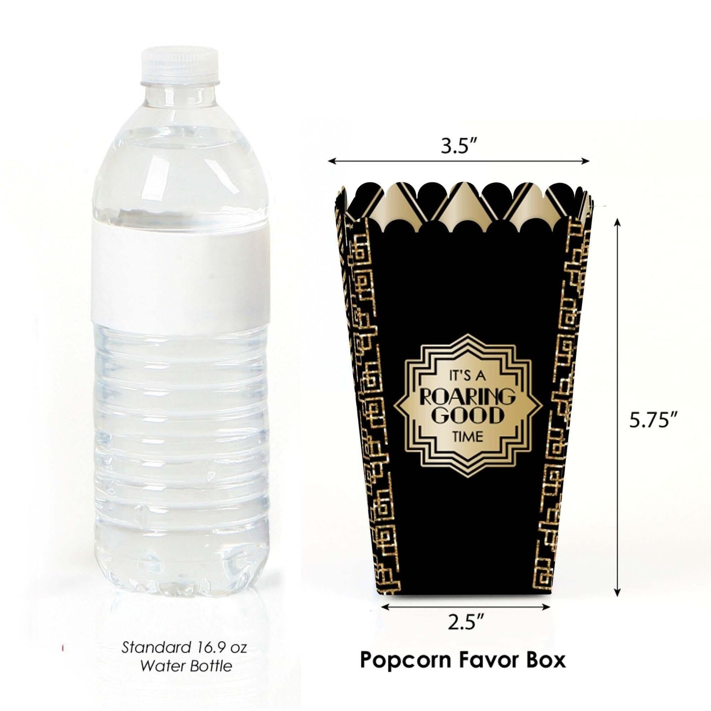 Roaring 20's - 1920s Art Deco Jazz Party Favor Popcorn Treat Boxes - Set of 12