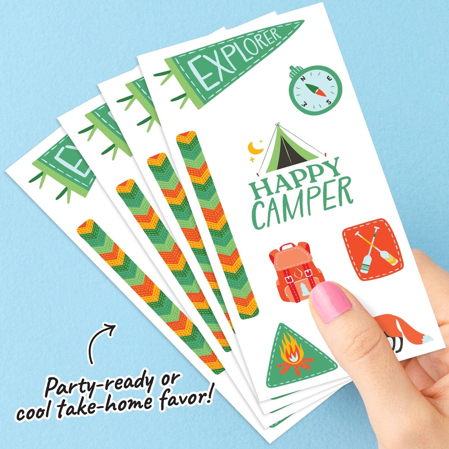 Camping Temporary Tattoos - 96 Ct