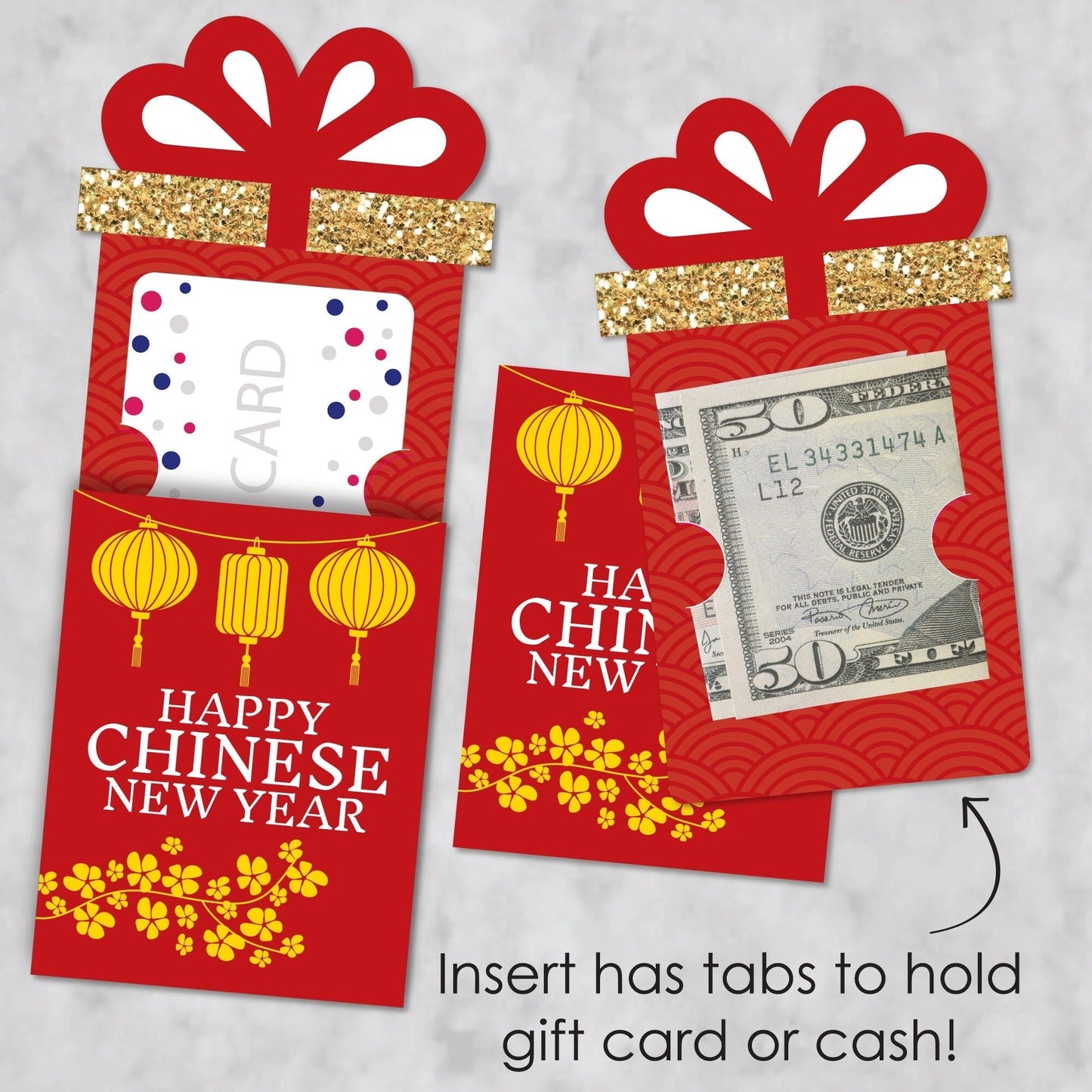 Chinese New Year - Lunar New Year Money and Gift Card Sleeves - Nifty Gifty Card Holders - Set of 8