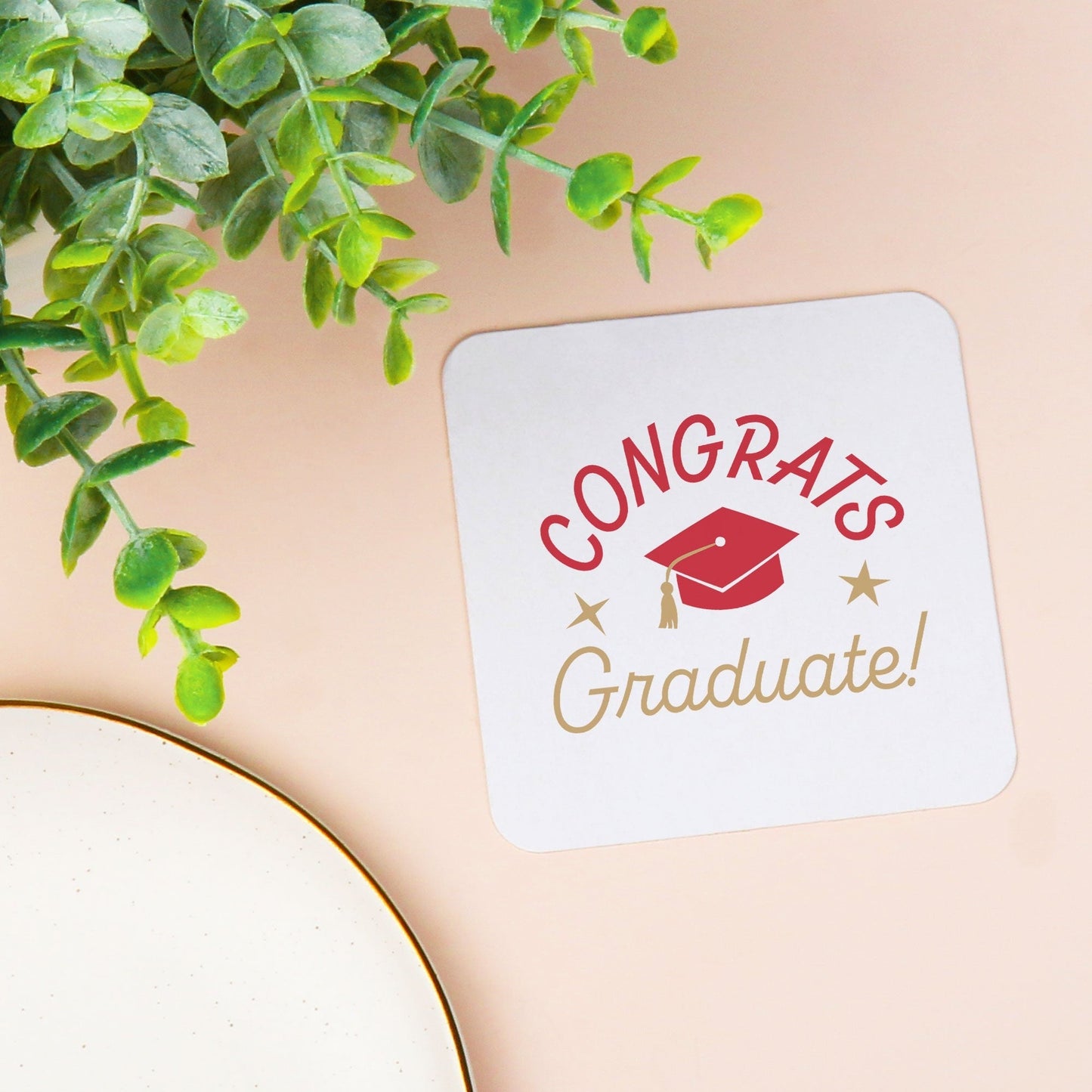 Drink Coasters - Red Congrats Graduate - 25 Ct