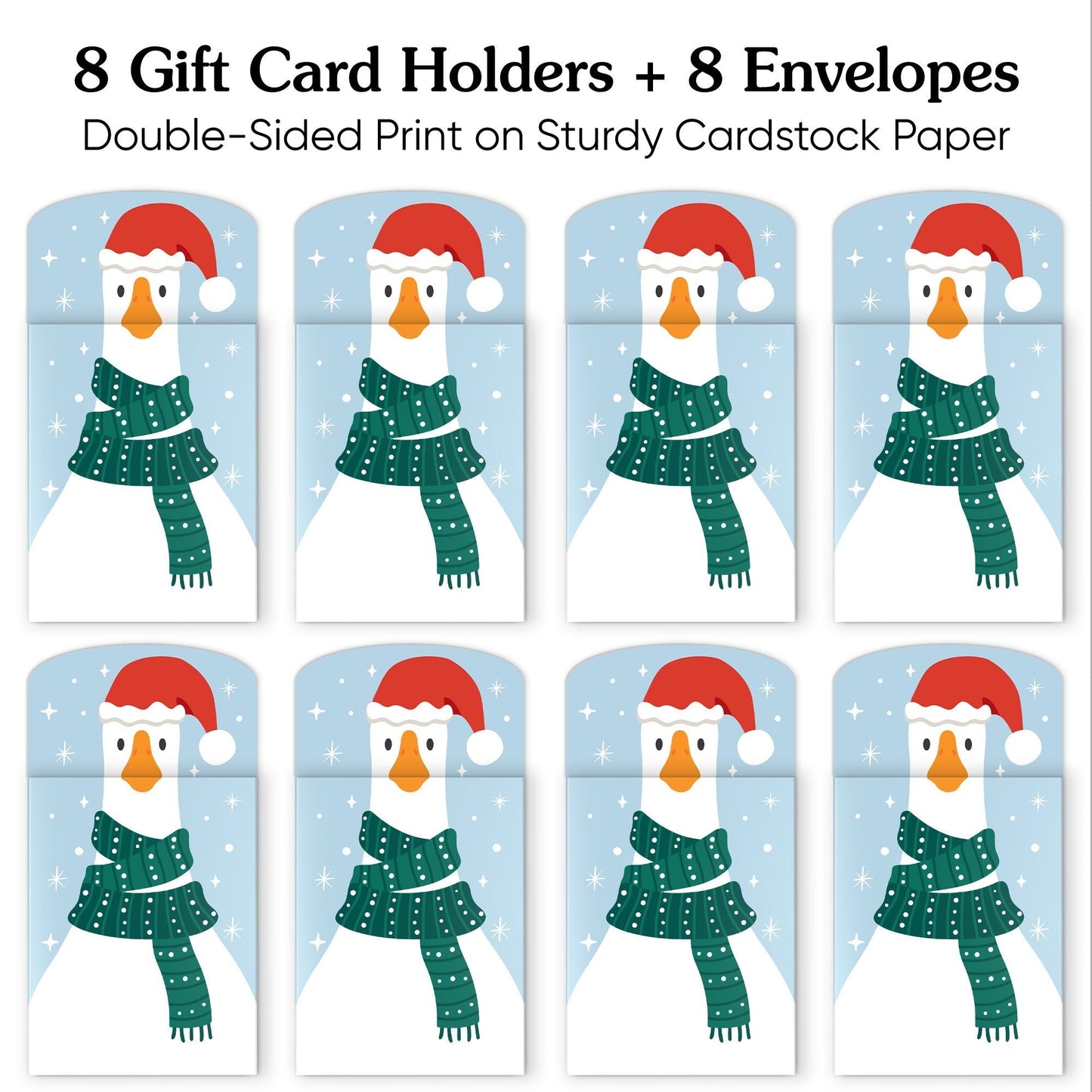 Christmas Silly Goose Nifty Gifty Card Holders - 8 Ct