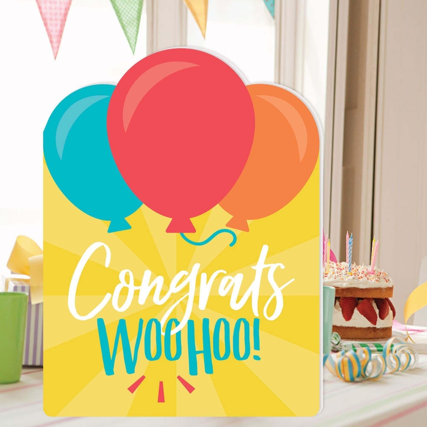 Congrats - Congratulations Giant Greeting Card - Big Shaped Jumborific Card - 16.5 x 22 inches
