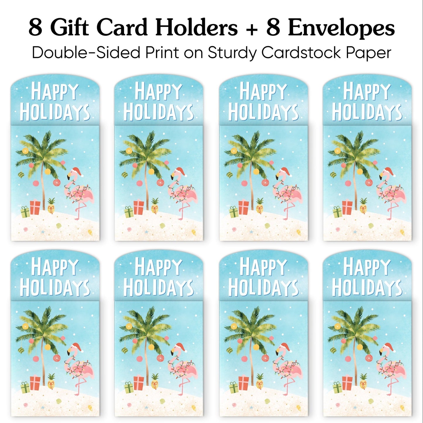 Beach Christmas Nifty Gifty Card Holders - 8 Ct