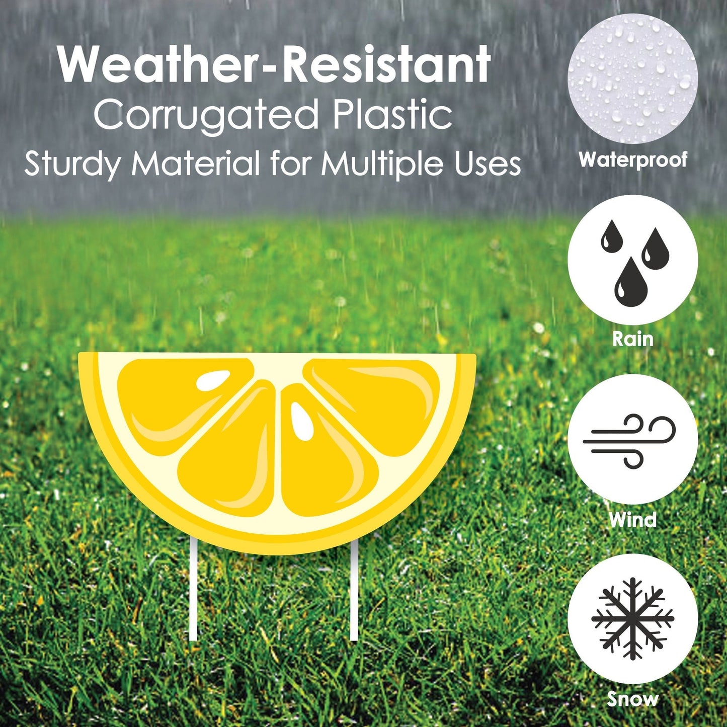 So Fresh - Lemon - Lawn Decorations - Outdoor Citrus Lemonade Party Yard Decorations - 10 Piece