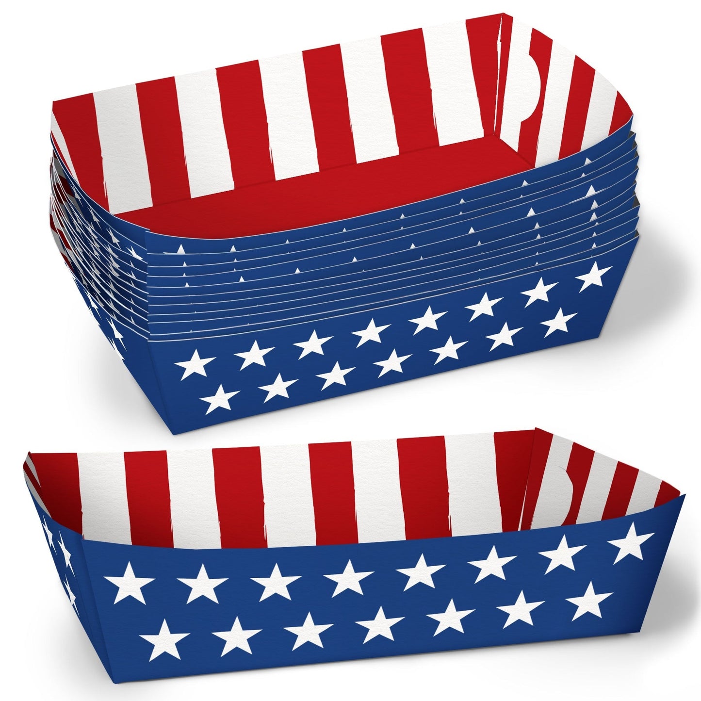 Stars & Stripes Paper Food Trays