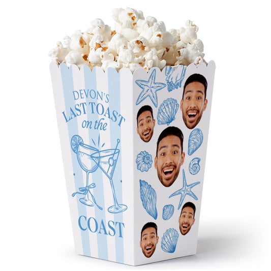 Custom Face Last Toast on the Coast Popcorn Box - 12 Ct