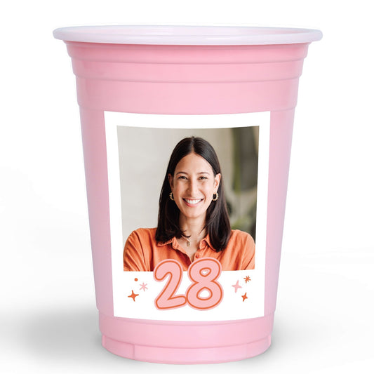 Custom Photo Party Cups - Look Who's Birthday - 16 Ct