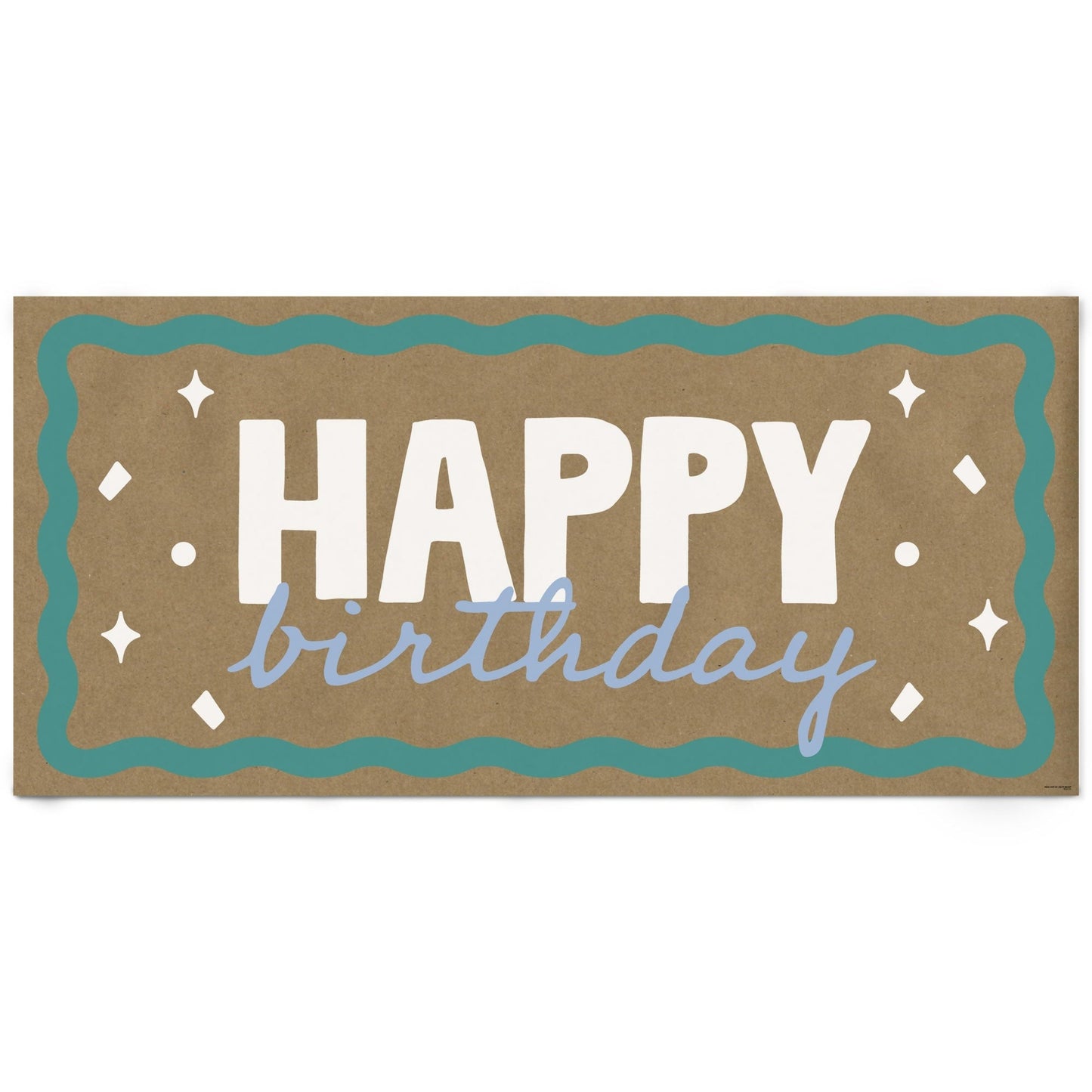 Wavy Birthday Kraft Banner