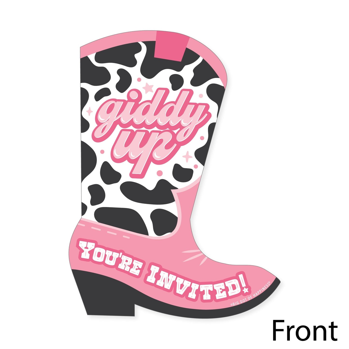 Rodeo Cowgirl - Shaped Fill-In Invitations - Pink Western Party Invitation Cards with Envelopes - Set of 12