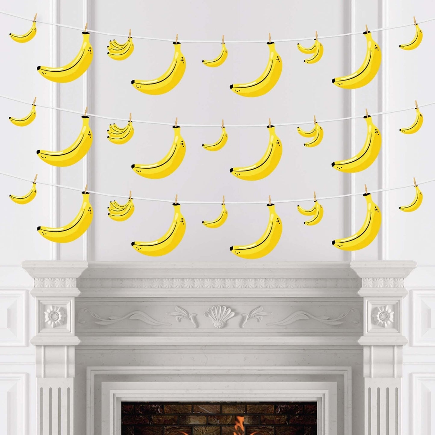 Let's Go Bananas - Tropical Party DIY Decorations - Clothespin Garland Banner - 44 Pieces
