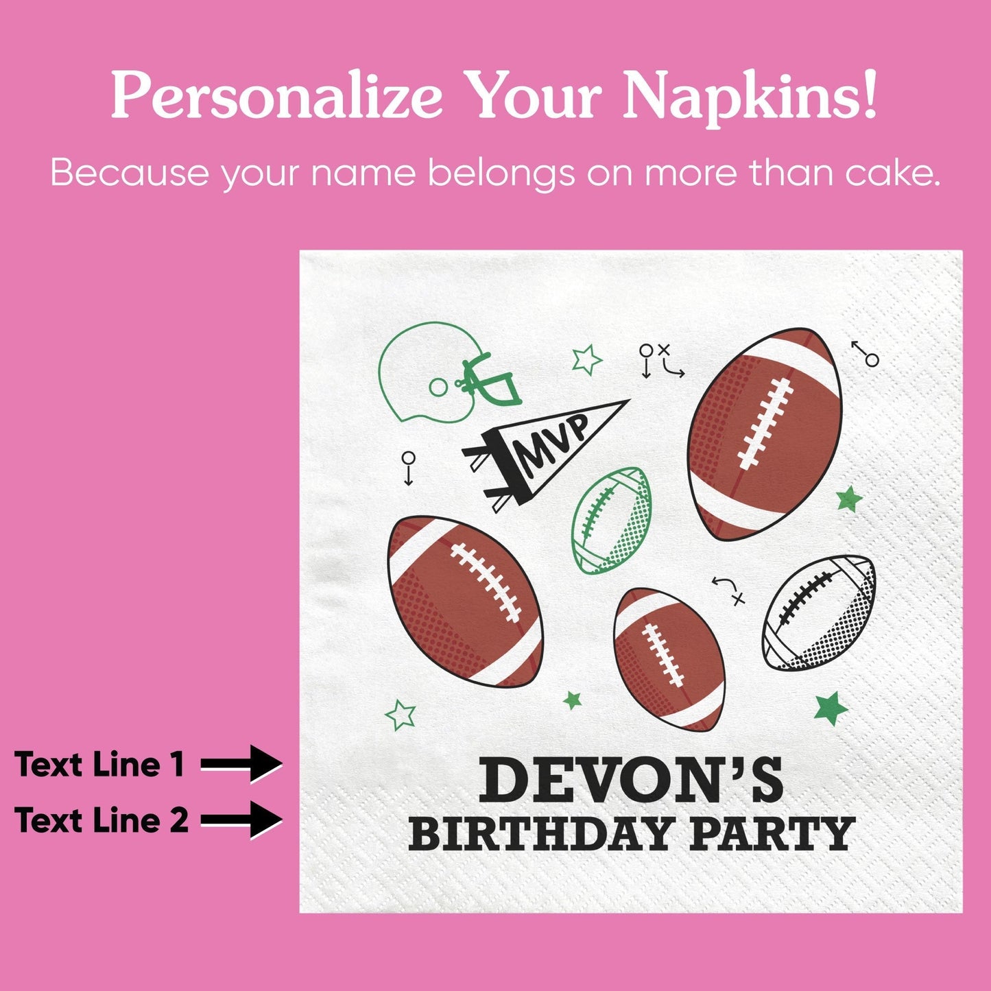 Custom Text Napkins - Football