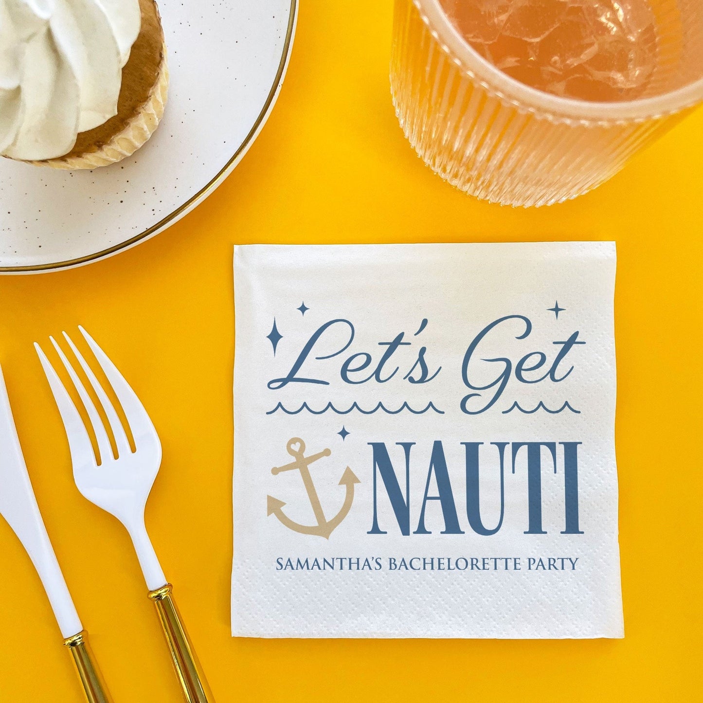 Custom Text Napkins - Let's Get Nauti