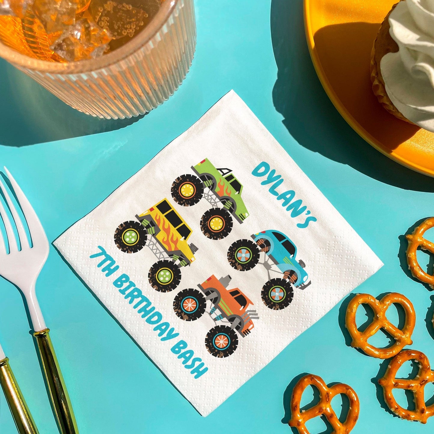 Custom Text Napkins - Monster Truck