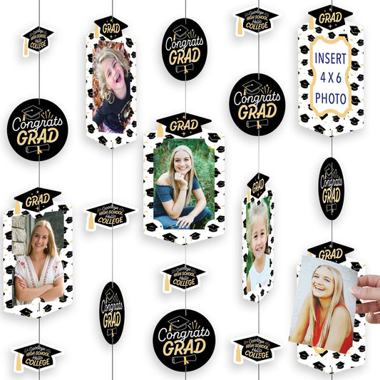 Goodbye High School, Hello College - Graduation Party DIY Backdrop Decor - Hanging Vertical Photo Garland - 35 Pieces