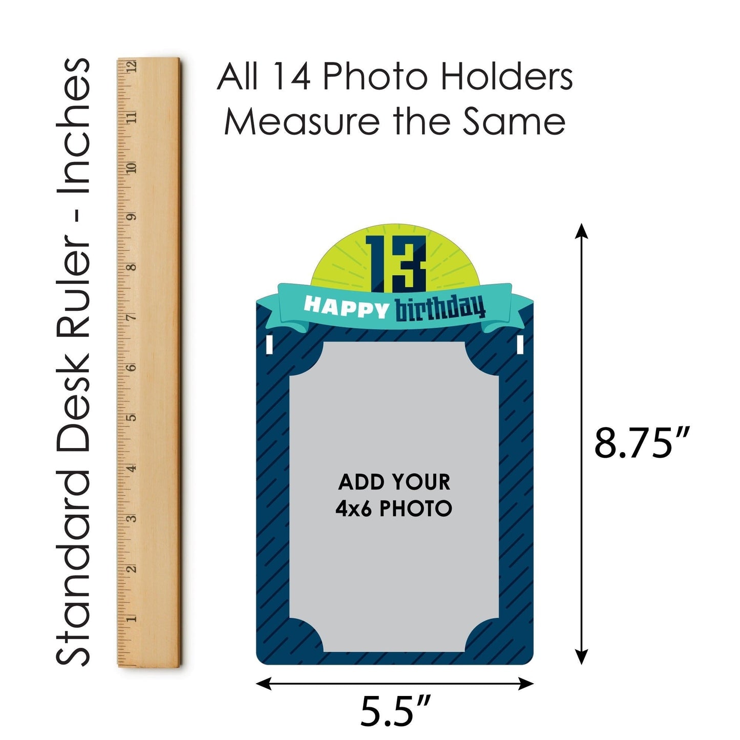 Boy 13th Birthday - DIY Official Teenager Birthday Party Decor - Picture Display - Photo Banner