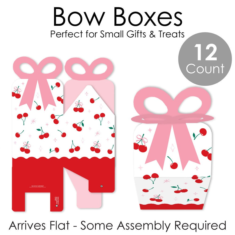Cherry Bow Boxes - 12 Ct