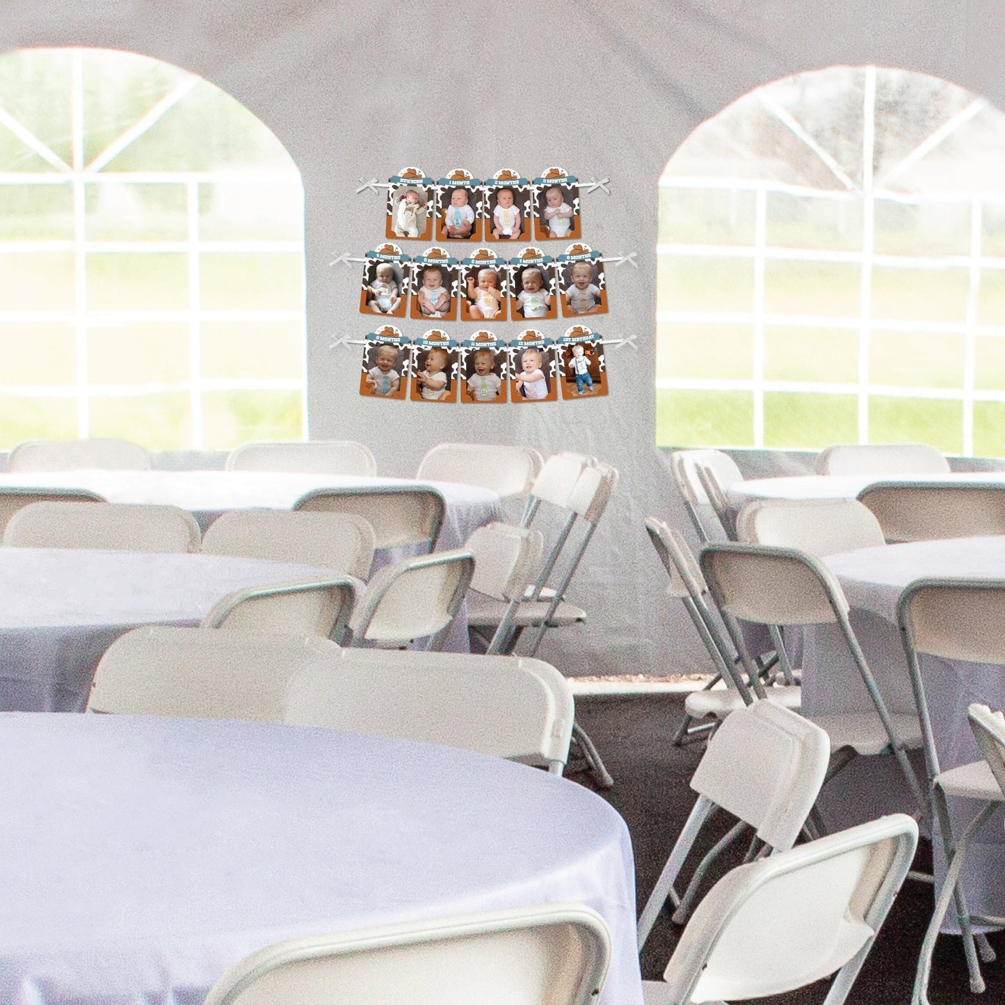 My First Rodeo - DIY Little Cowboy 1st Birthday Party Decor - Picture Display - Photo Banner