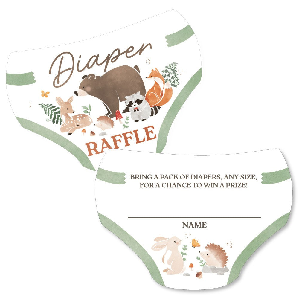 Woodland Animals Diaper Raffle Game - 24 Ct