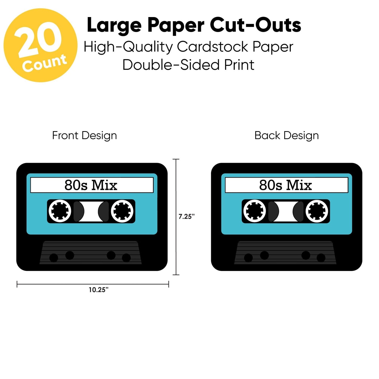 80's Retro Large Essentials - 20 Ct