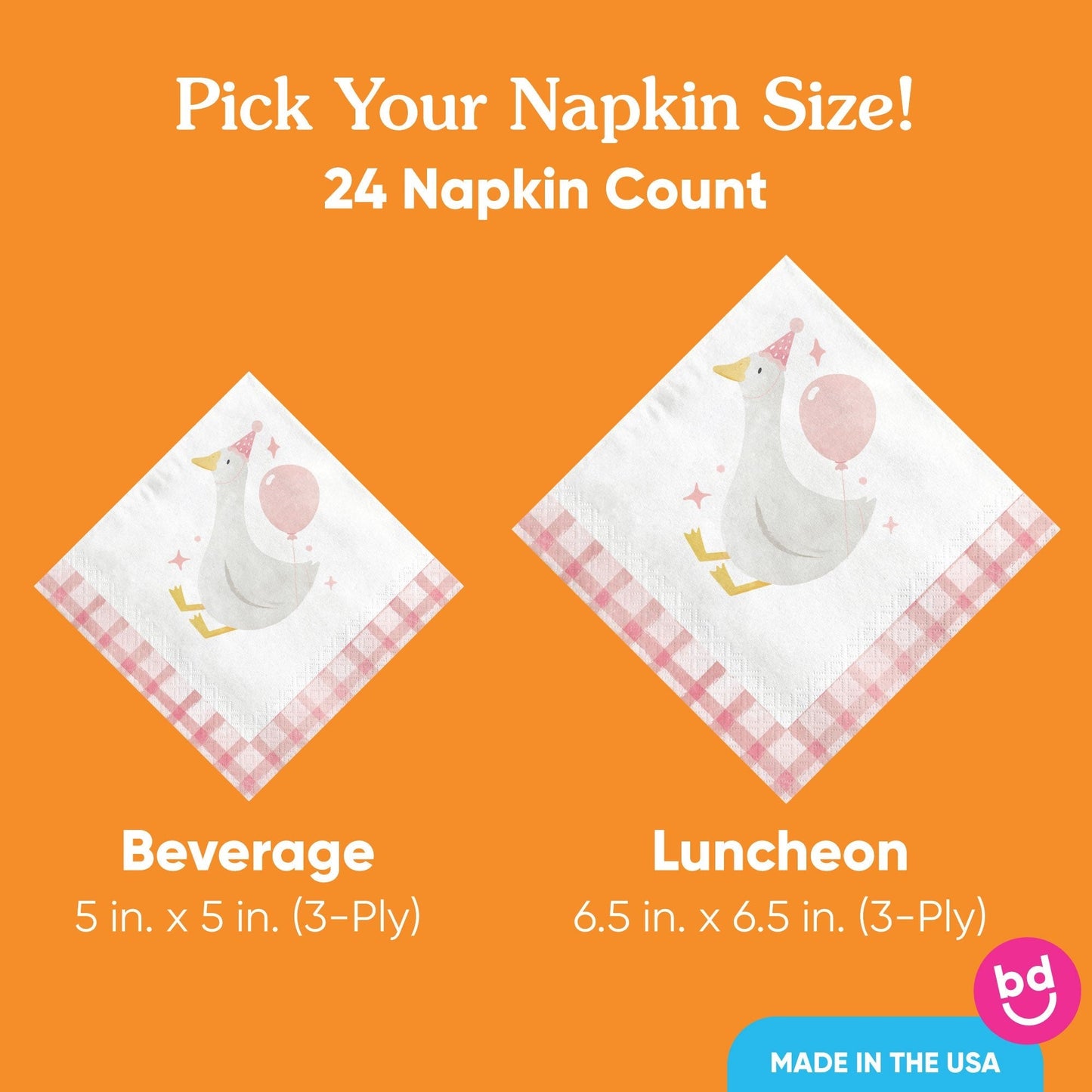 Napkins - One Silly Goose Pink - 24 Ct