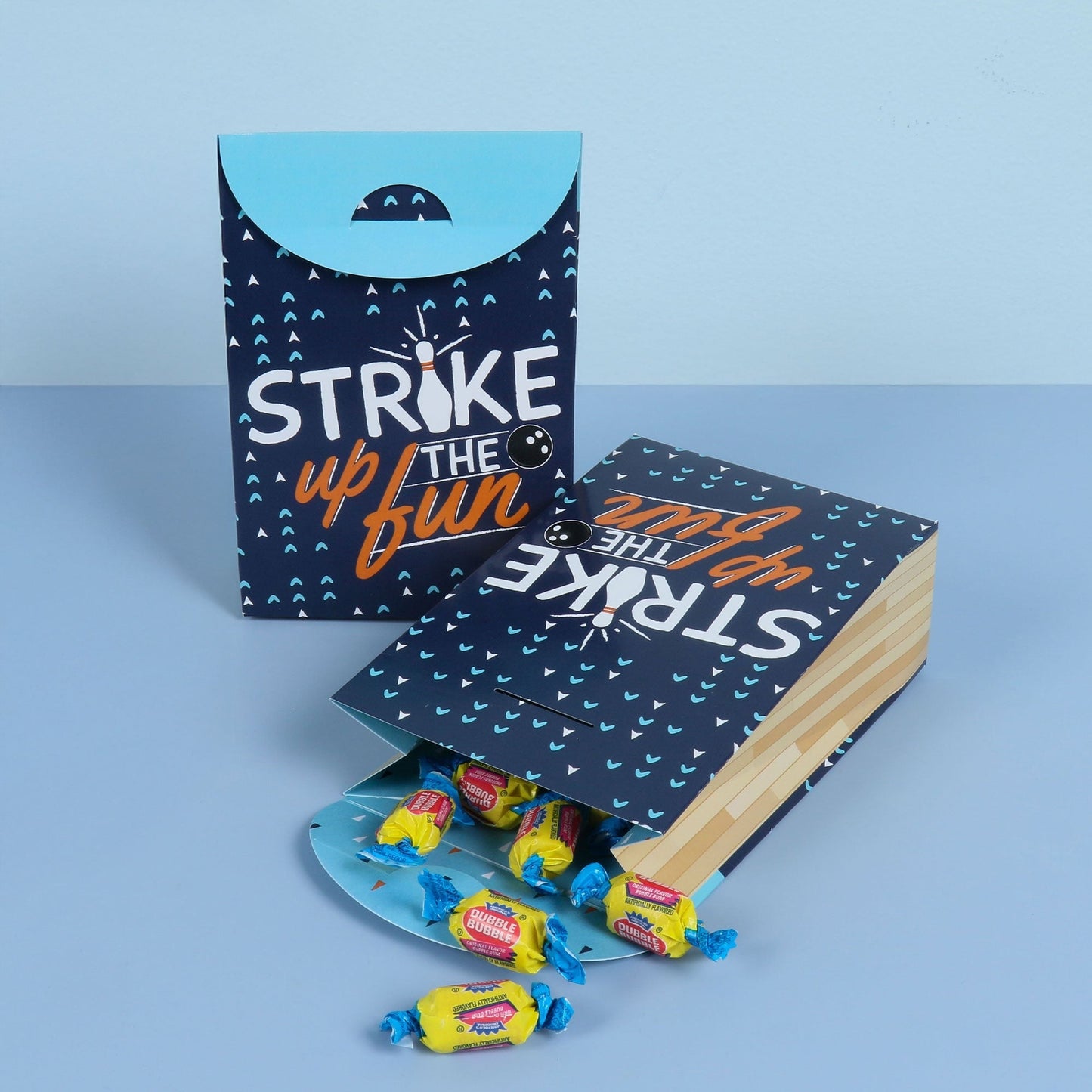 Strike Up the Fun - Bowling - Birthday or Baby Shower Gift Favor Bags - Party Goodie Boxes - Set of 12
