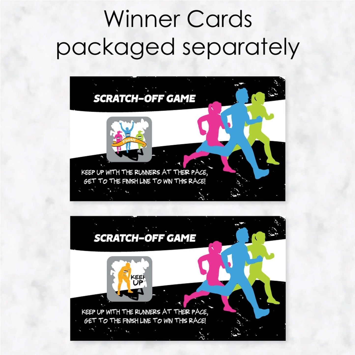 Set The Pace - Running - Track, Cross Country or Marathon Party Scratch Off Cards - 22 Cards