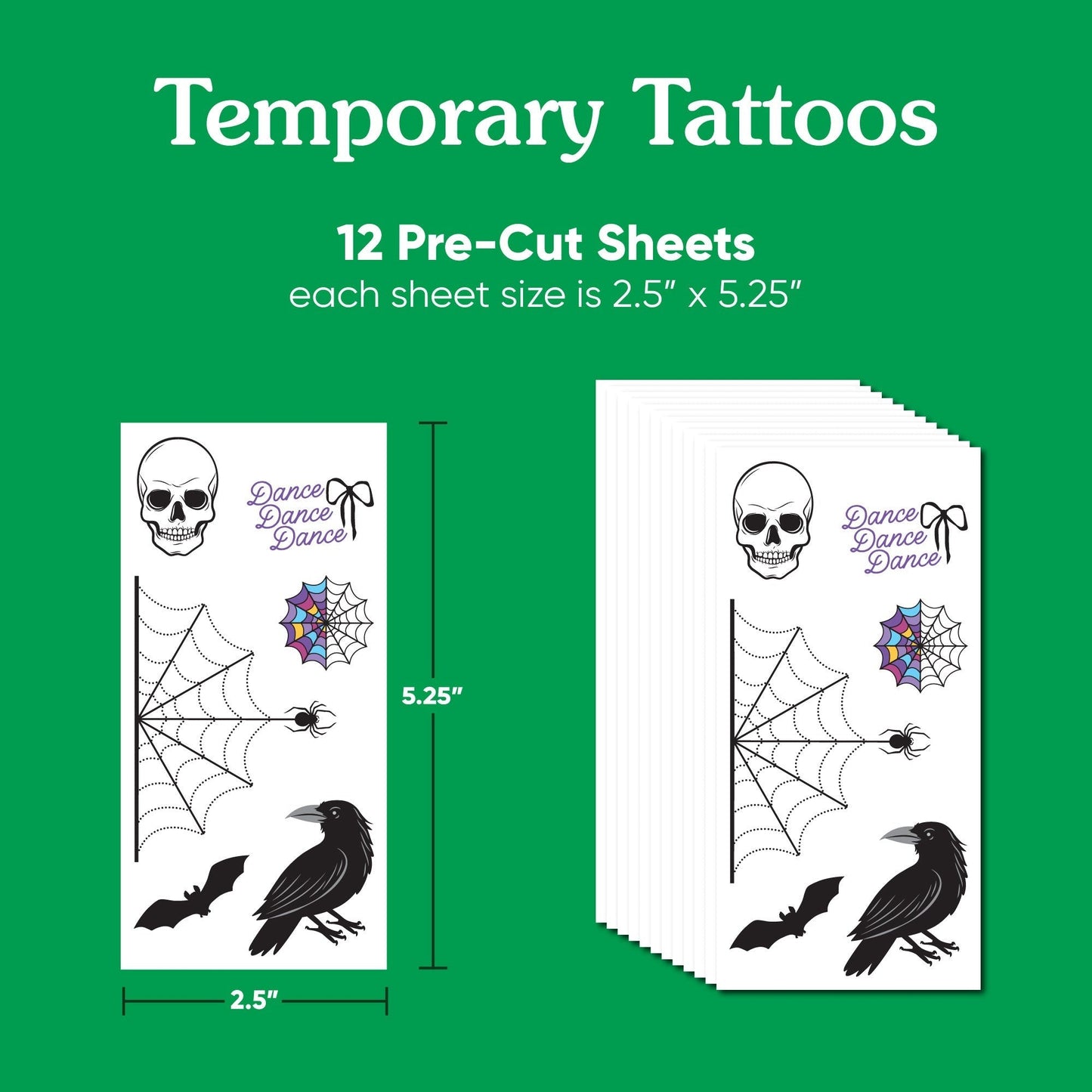 Goth Girl Temporary Tattoos - 72 Ct