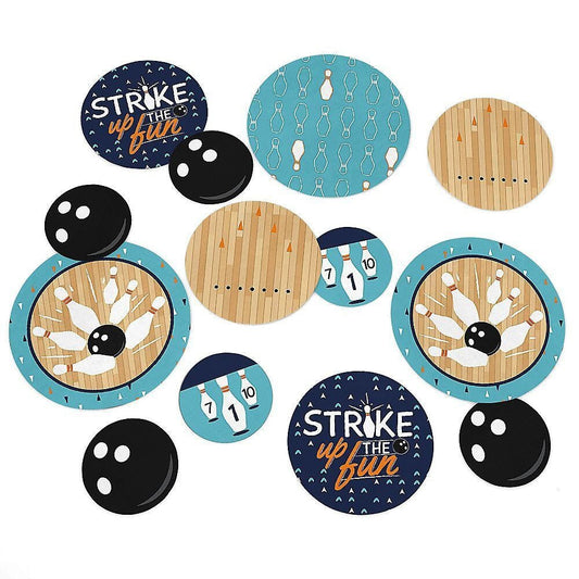 Strike Up the Fun - Bowling - Baby Shower or Birthday Party Giant Circle Confetti - Party Decorations - Large Confetti 27 Count
