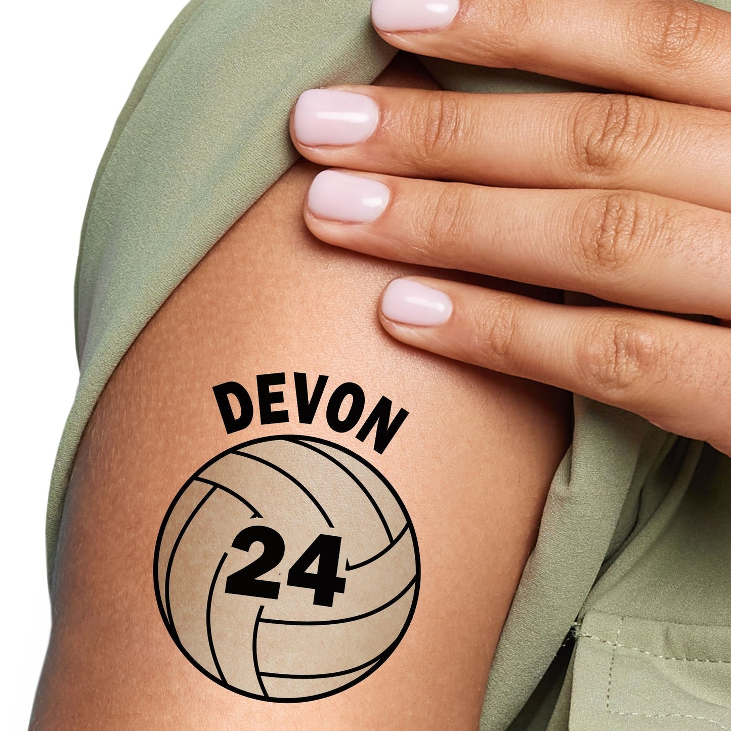 Custom Text Volleyball Temporary Tattoos - 12 Ct