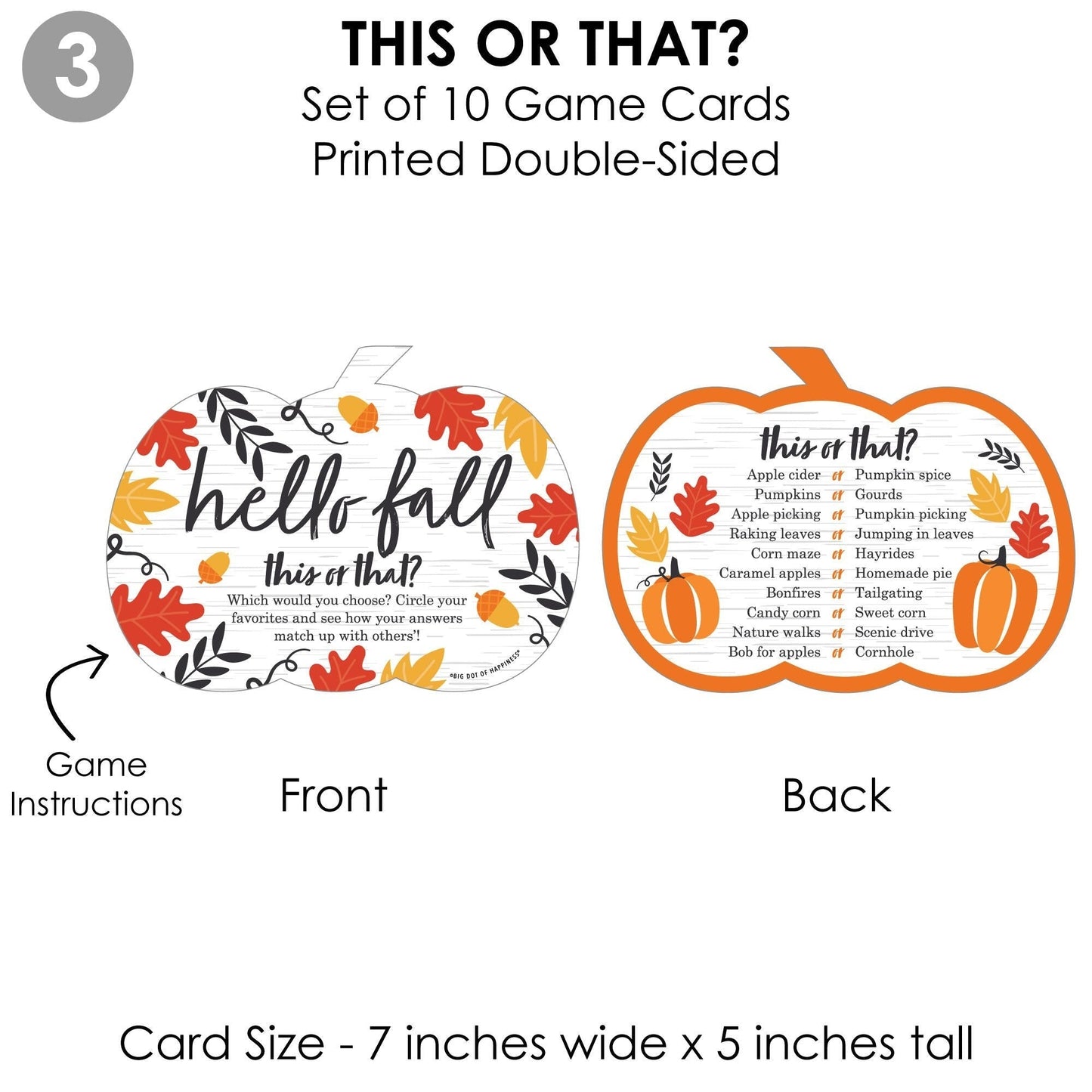 Fall Pumpkin - 4 Halloween or Thanksgiving Party Games - 10 Cards Each - Gamerific Bundle