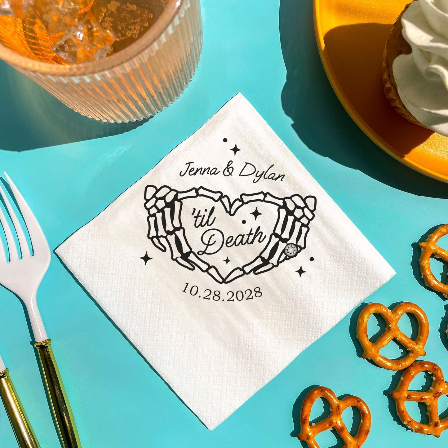 Custom Text Napkins - Til Death Wedding