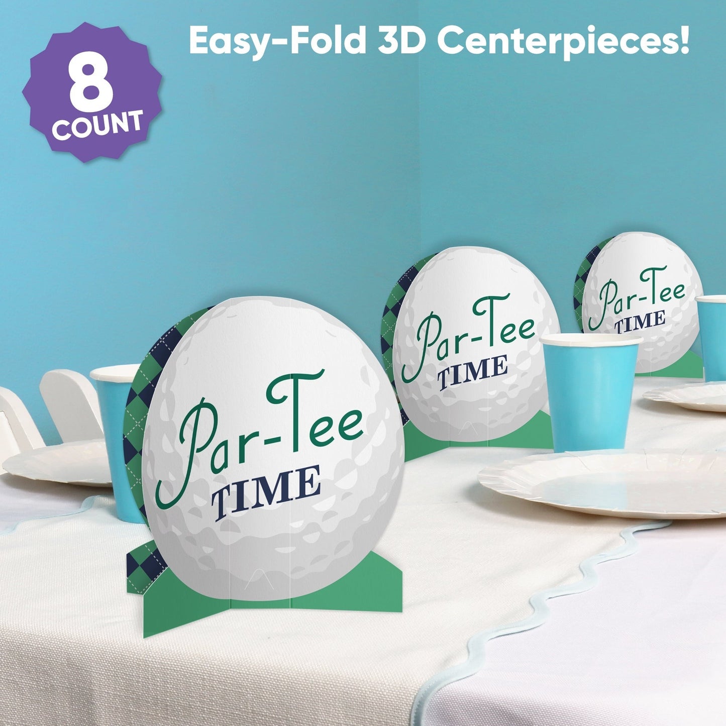Golf 3D Centerpieces - 8 Ct