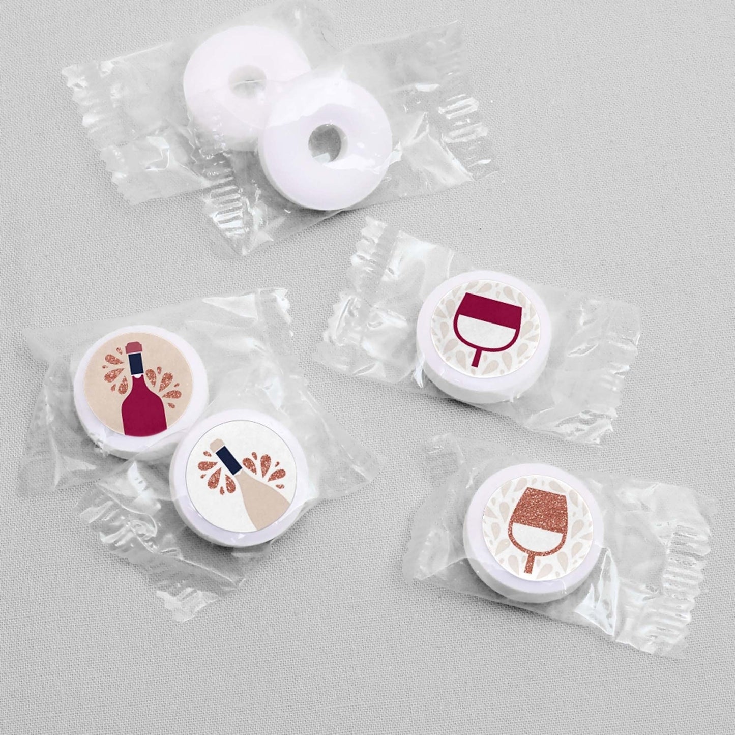 But First, Wine - Wine Tasting Party Round Candy Sticker Favors - Labels Fit Hershey's Kisses - 108 ct