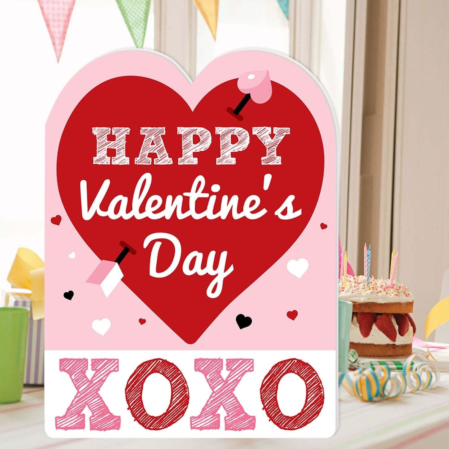 Conversation Hearts - Kids Valentine's Day Giant Greeting Card - Big Shaped Jumborific Card - 16.5 x 22 inches