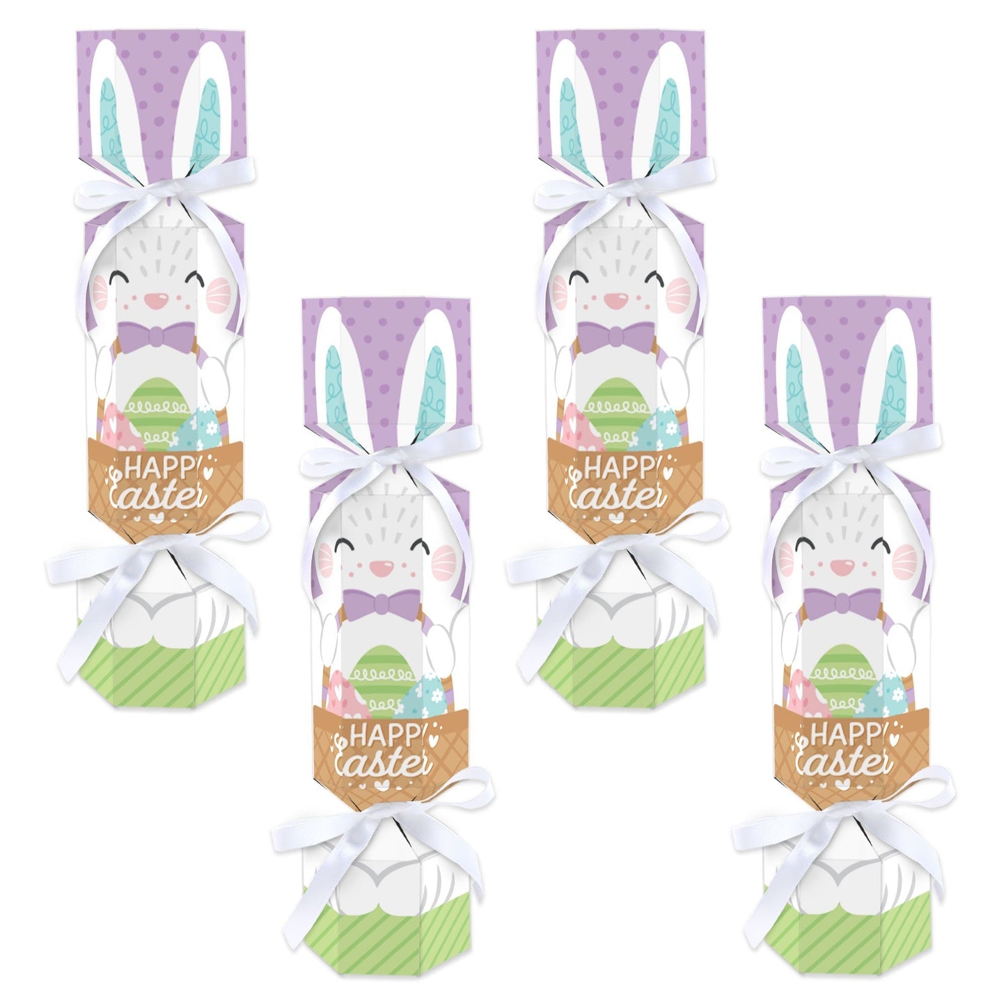 Spring Easter Bunny - No Snap Happy Easter Party Table Favors - DIY Cracker Boxes - Set of 12