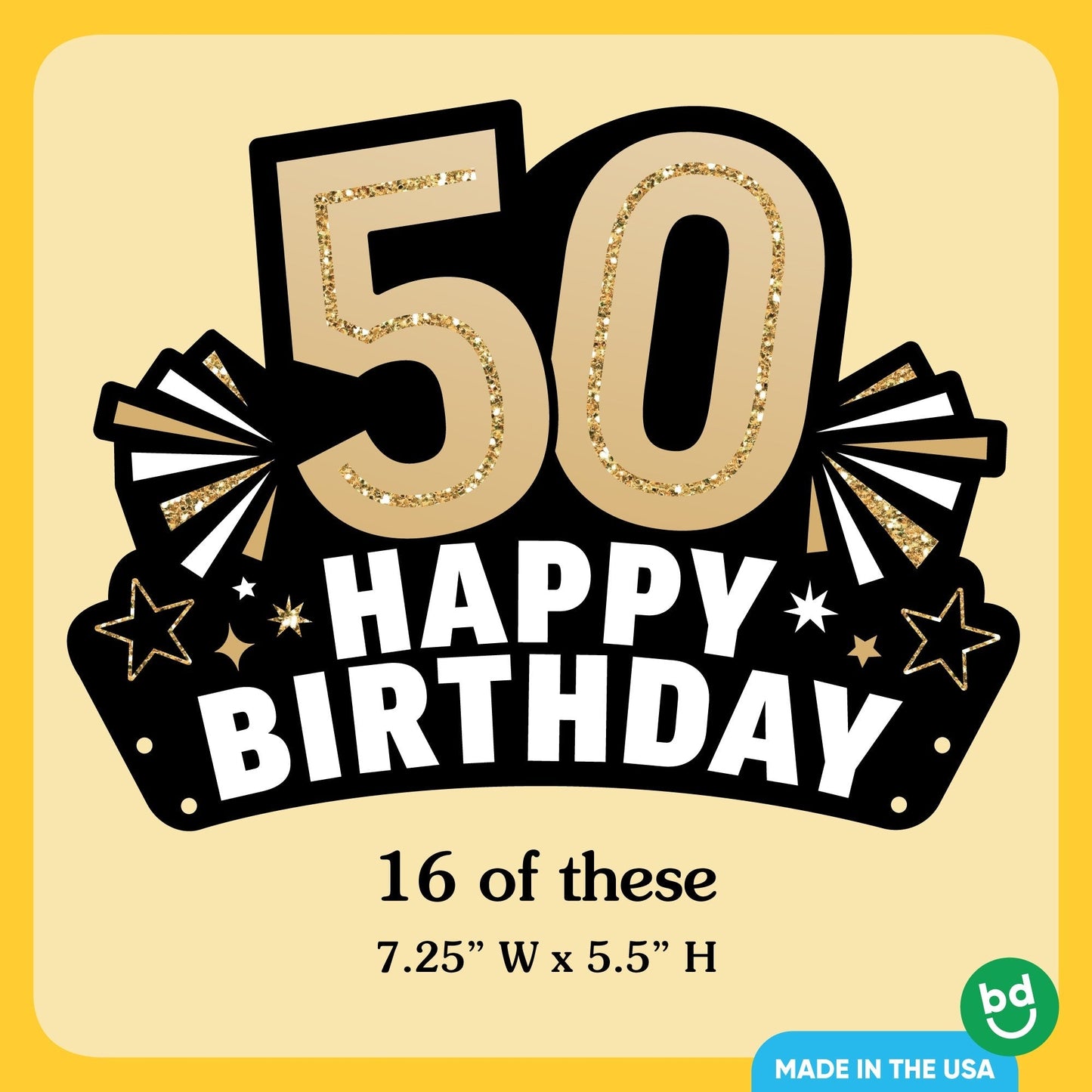 50th Birthday Paper Headbands - 16 Ct