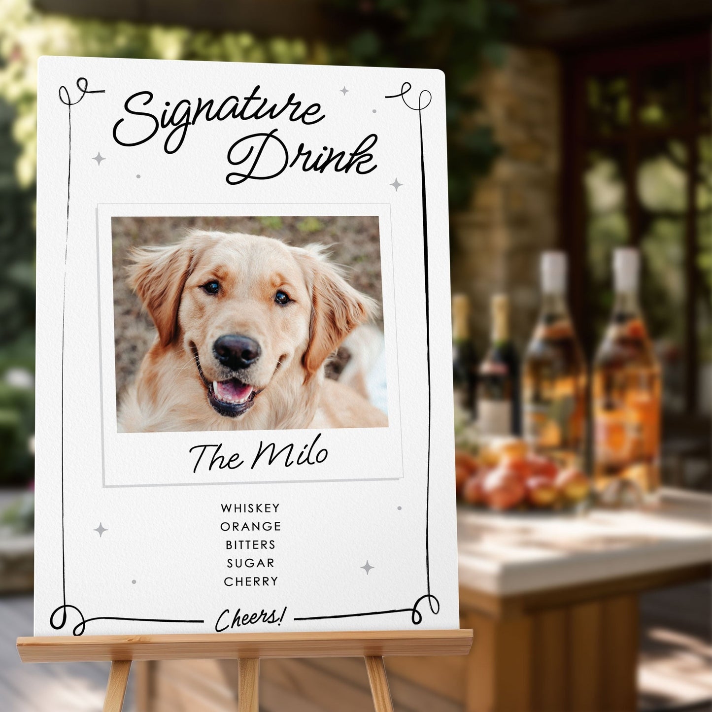Personalized Photo Signature Drink Wedding Sign (Select Your Size)