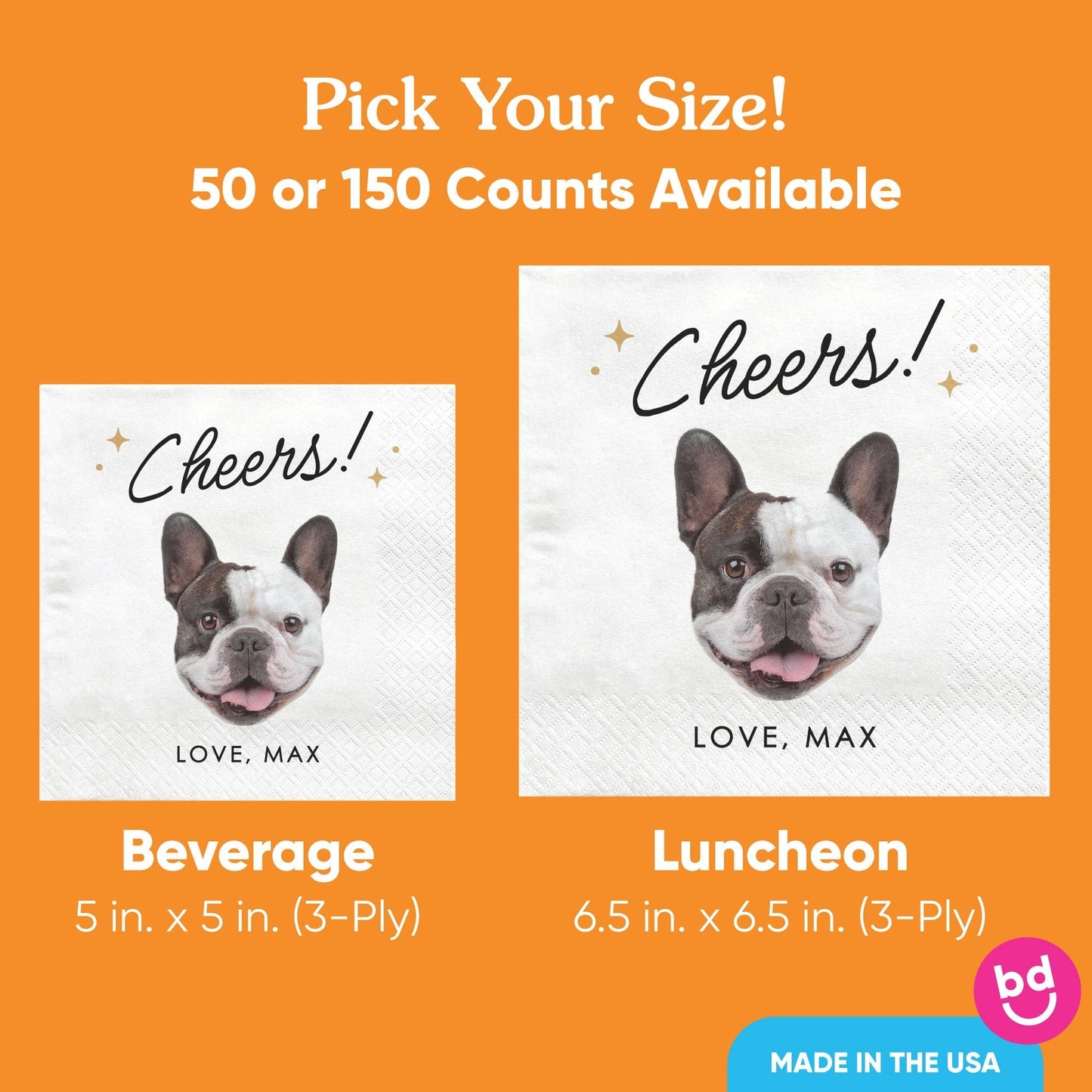 Custom Face Napkins - Cheers Pet Wedding