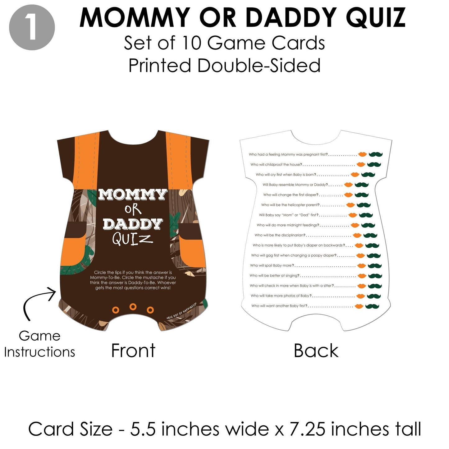 Gone Hunting - 4 Deer Hunting Camo Baby Shower Games - 10 Cards Each - Gamerific Bundle