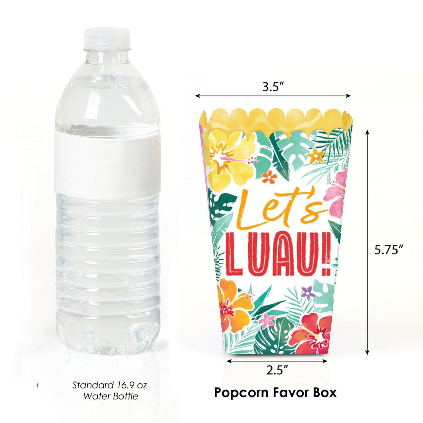 Hawaiian Luau Popcorn Boxes - 12 Ct